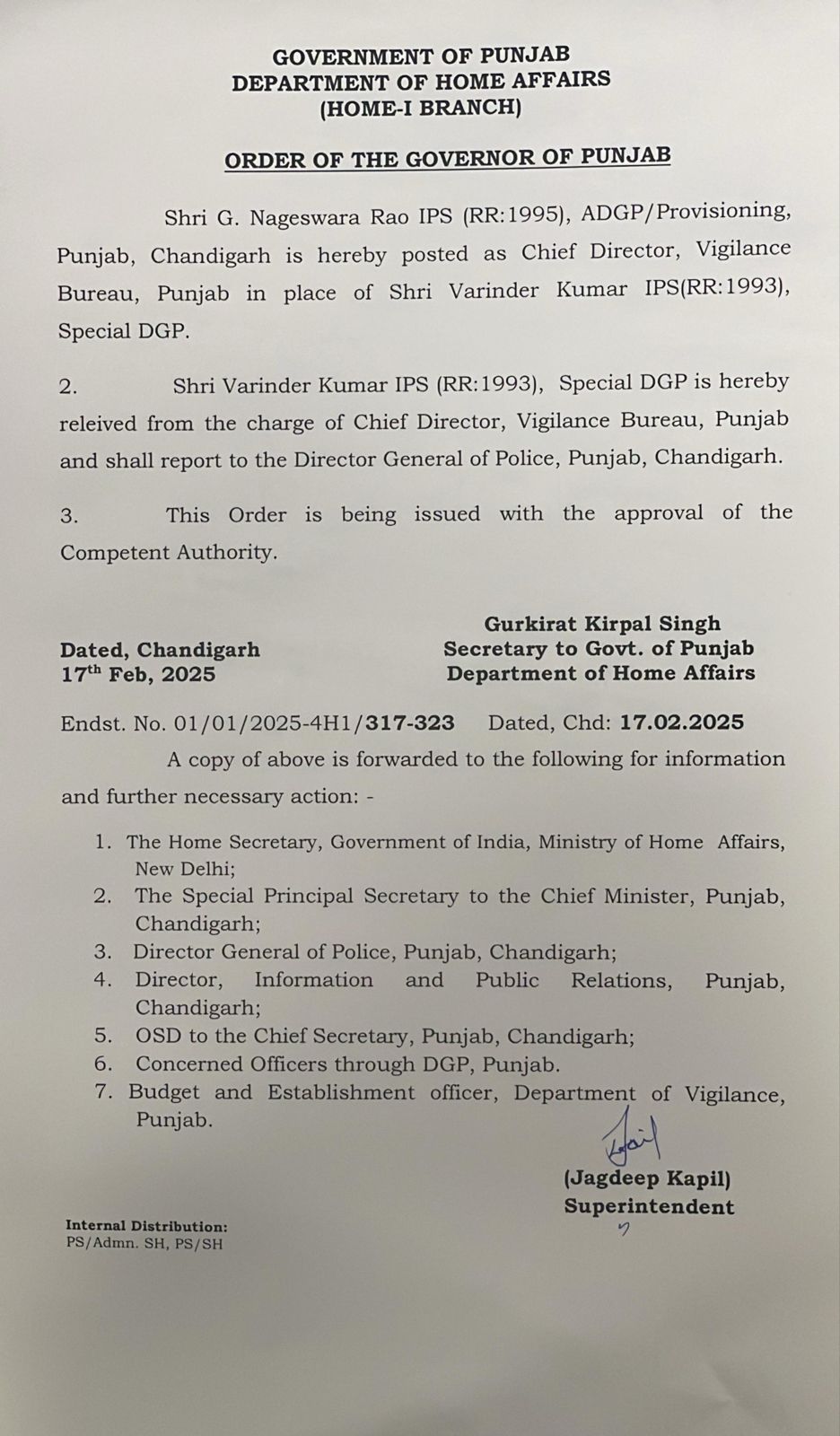 punjab vigilance chief